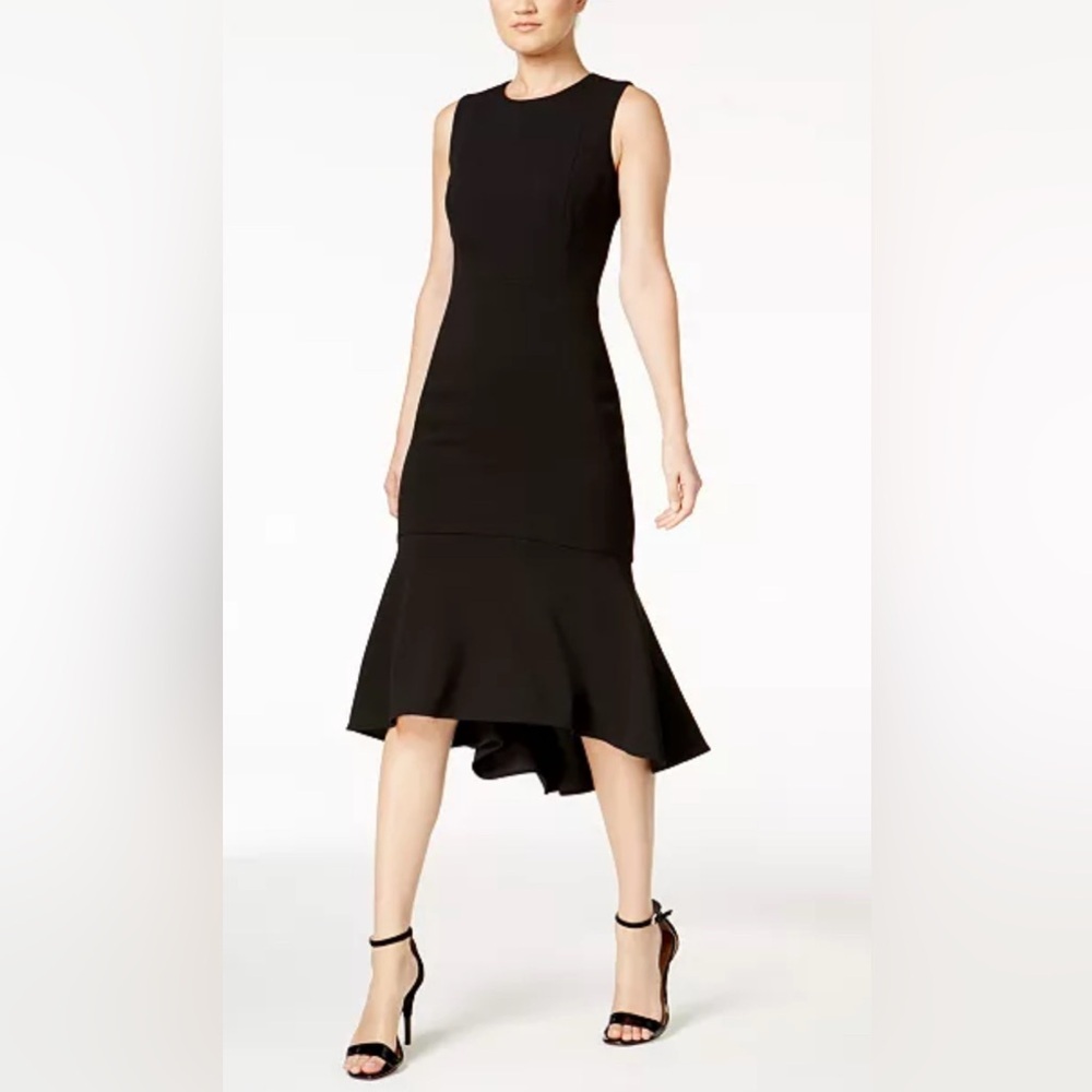 Calvin Klein High-Low Midi Scuba Dress NWT SIZE 10